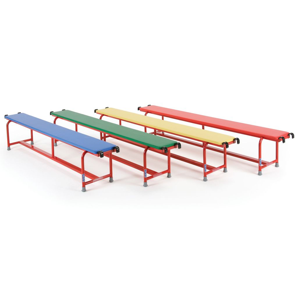 STEEL BENCH WITH UPHOLSTERED TOP