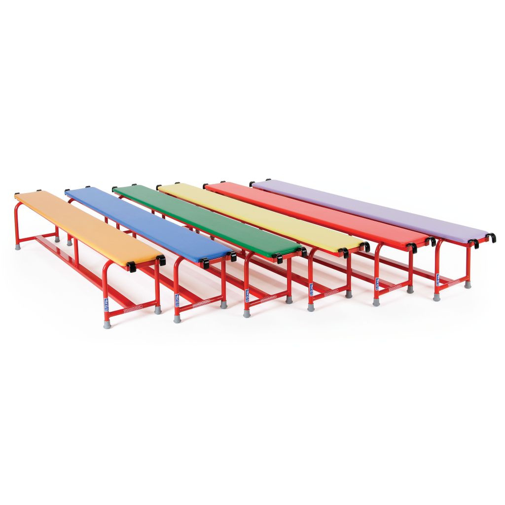 STEEL BENCH WITH UPHOLSTERED TOP