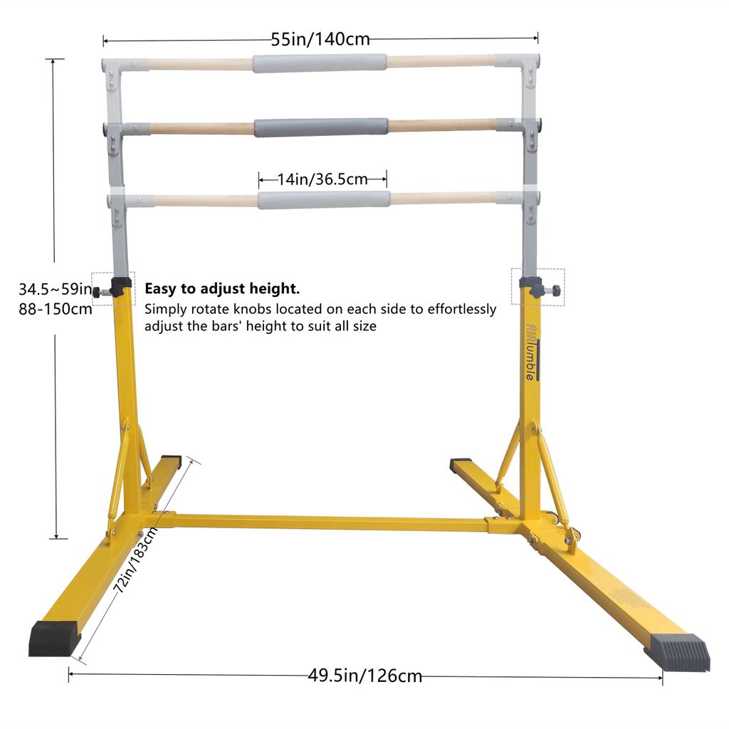 AIRTUMBLE FOLDING GYMNASTICS BARS WITH MAT