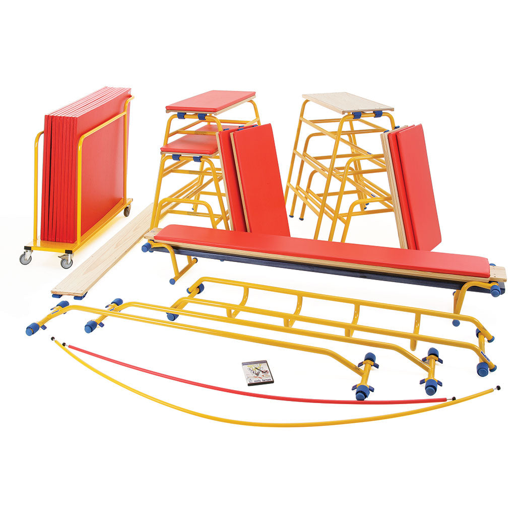 GYM TIME© COMPLETE PACK - WITH MAT SET AND TROLLEY