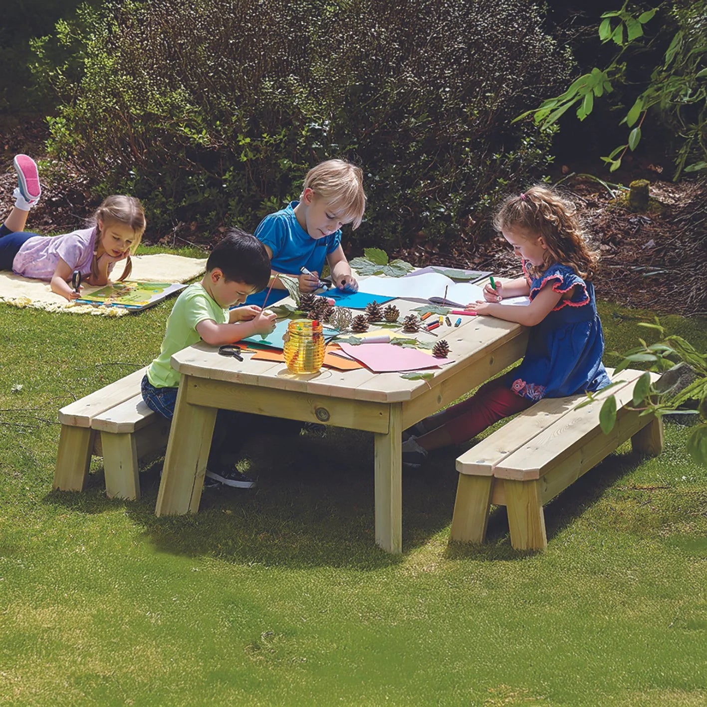 MILLHOUSE RECTANGULAR TABLE & BENCH SET